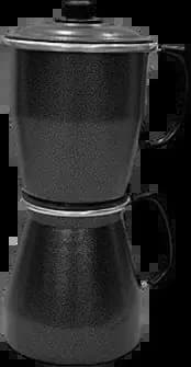 Cafeteira Italiana Genérico - Preta Polida -Alumínio Craqueada