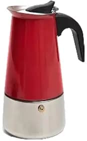 Cafeteira Italiana Mixpresso Moka - Aço Inoxidável Vermelha
