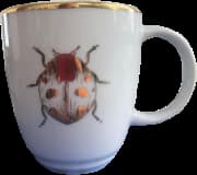 Caneca Atelier Rita Ferreira - Pintada A Mão Com Filete Em Ouro