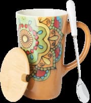 Caneca Capijiong - Conjunto Amarelo Retrô (Com Colher De Tampa)