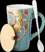 Caneca Capijiong - Conjunto Azul Retrô (Com Colher De Tampa)