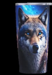 Caneca Dabdbbb - Aço Inoxidável Térmico Animal Fire Wolf Starry Sky