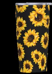 Caneca Dabdbbb - Aço Inoxidável Térmico Fundo Preto Girassol