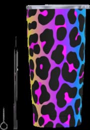 Caneca Dabdbbb - Aço Inoxidável Térmico Leopardo Gradiente Neon