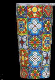 Caneca Dabdbbb - Aço Inoxidável Térmico Mexicano Colorido Xadrez