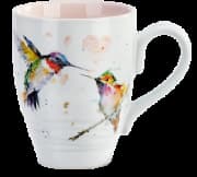 Caneca Demdaco - Beija-flores Aquarela Rosa