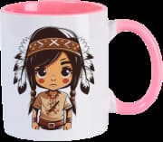 Caneca Genérico - Índia Branco e Rosa