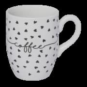 Caneca Hausktaft - Coração Porcelana Branca E Preta 350ml