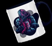 Caneca Mono! - Venha Para o Lado Sombrio Azul-escura