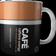Caneca Persomax - Pilha Caffeine Energy Cerâmica Branca
